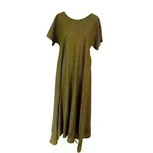M x Matthildur Lagenlook‎ Ayla Maxi Dress Black and Yellow Stripes Size XL